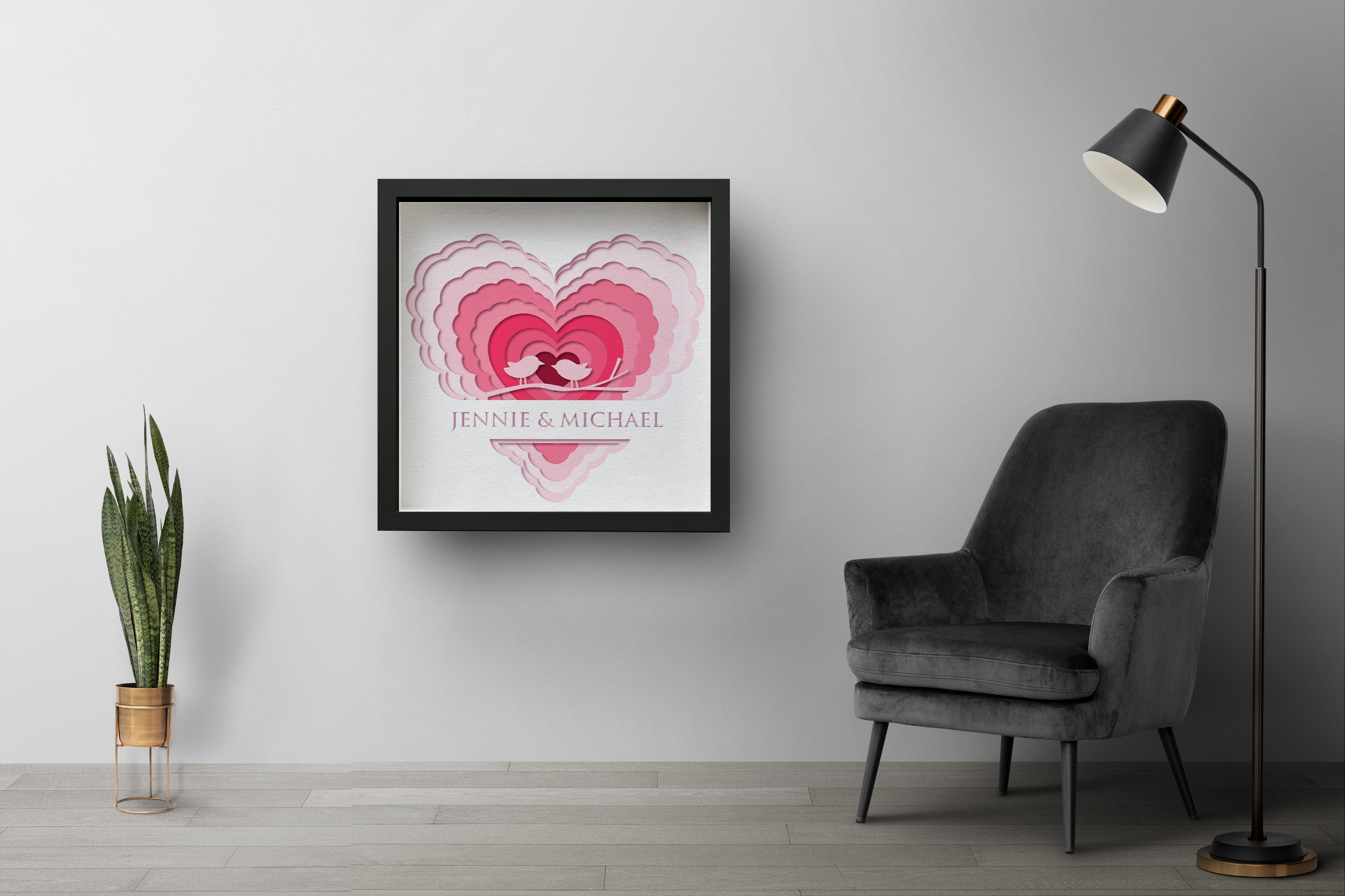 3D Love Shadow Box SVG Bundle, Personalized Valentine's Day Mandala ...