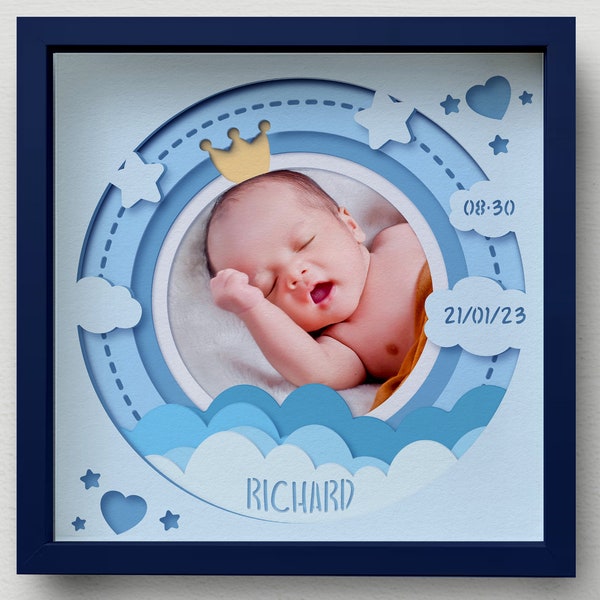 3D Baby Frame Shadow SVG, Multi - Layered Paper Cut 3D Baby Frame Shadow SVG, Multi - Layered Paper Cut