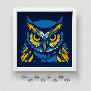 3D Eule Schattenbox SVG, mehrschichtiger Papierschnitt