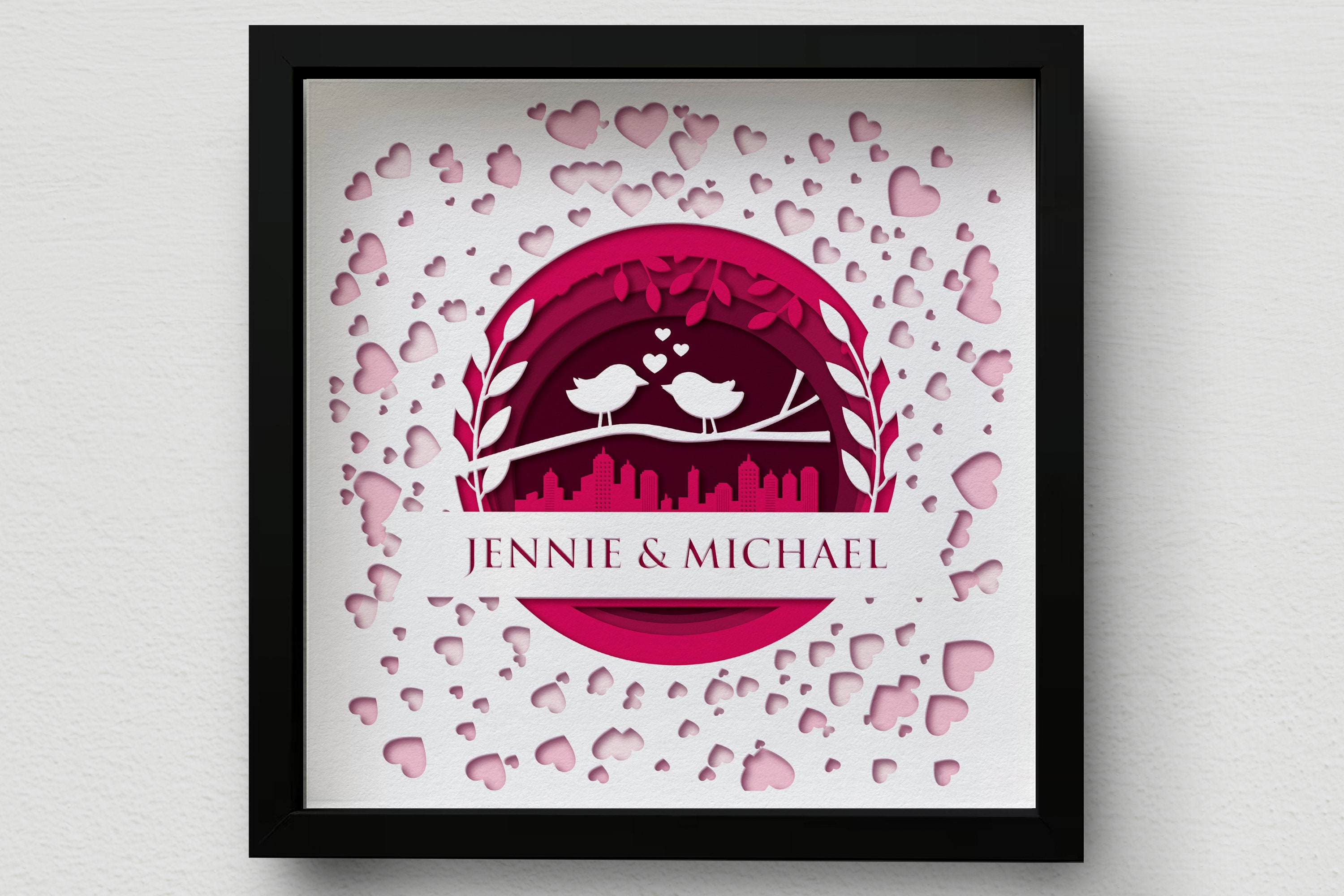 3D Love Shadow Box SVG Bundle, Personalized Valentine's Day Mandala ...