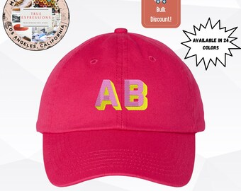 Custom Embroidered Monogram Dad Hat - Bio-Washed Cotton