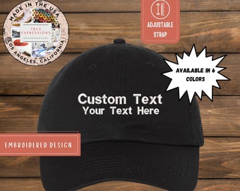 Chapeau brodé personnalisé pour papa avec texte | Entièrement personnalisable | Taille jeunesse disponible | Par TrueExpressions