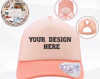 Personalisierte Damen Trucker Cap: Individuell gestickte Schaumstoffmütze