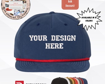 Bestickte Richardson Snapback Cap Gestalten Sie Ihre eigene Mütze | Strickmütze mit Stickerei | Vollständig anpassbar | Benutzerdefiniertes Logo | Benutzerdefinierter Text