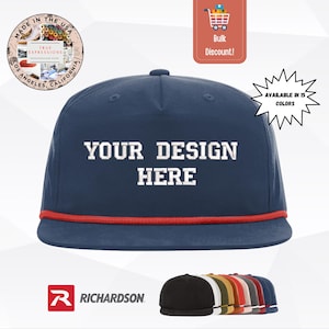 Richardson 256 Umpqua Rope Hat | Custom Embroidered Logo or Text Snapback | Personalized Cap for Business, Teams, Golf, Clubs, & Bulk Orders