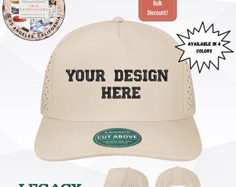 Benutzerdefinierte gestickte Vermächtnis oben Ausschnitt Hut | Personalisierte Logo Performance Cap | Benutzerdefinierte Business Hut | Großbestellungen verfügbar | Hergestellt in den USA