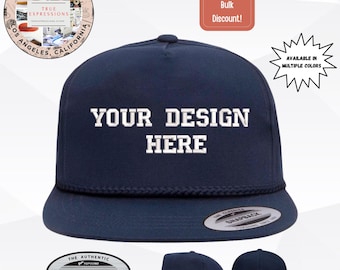 Benutzerdefinierte YP Classics Hut | besticktes Logo Snapback | personalisierte Seil Golfkappe | laden Sie Ihr Logo | 5 Farben