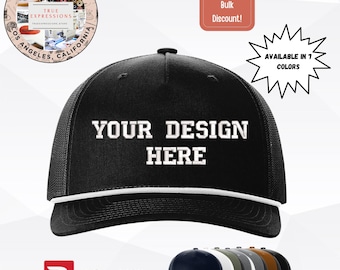 Individuell bestickter Strick-Trucker-Hut: Richardson 112FPR Fünf-Panel-Snapback
