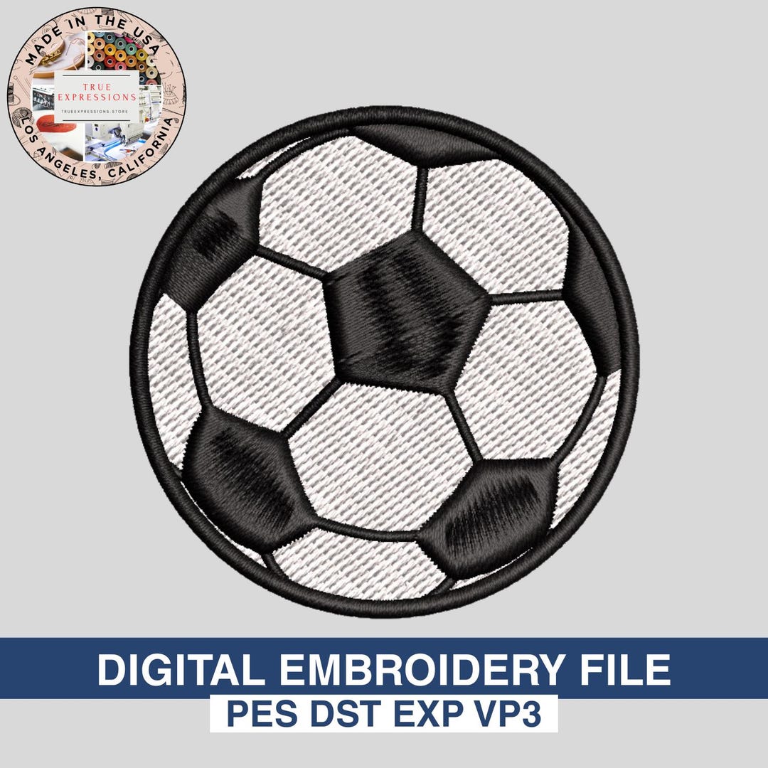 Soccer Ball Embroidery Design | Machine Embroidery File | 2