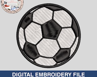 Fußball Stickdatei mit Fußball | Stickdatei für die Maschine | 2", 3" und 4" Größen | PES DST EXP VP3 Sofort Download
