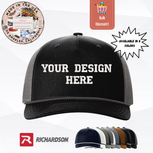 Individuell bestickter Strick-Trucker-Hut: Richardson 112FPR Fünf-Panel-Snapback