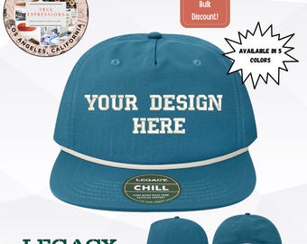 "Individuell bestickte ""Chill"" Cap - Dein Design hier | Personalisierte Hut | Mengenrabatte | 5 Farben erhältlich | Hergestellt in den USA