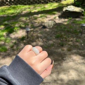 Natural White Nephrite Jade Ring | Natural Jade Band | Minimalist nephrite Ring -N77