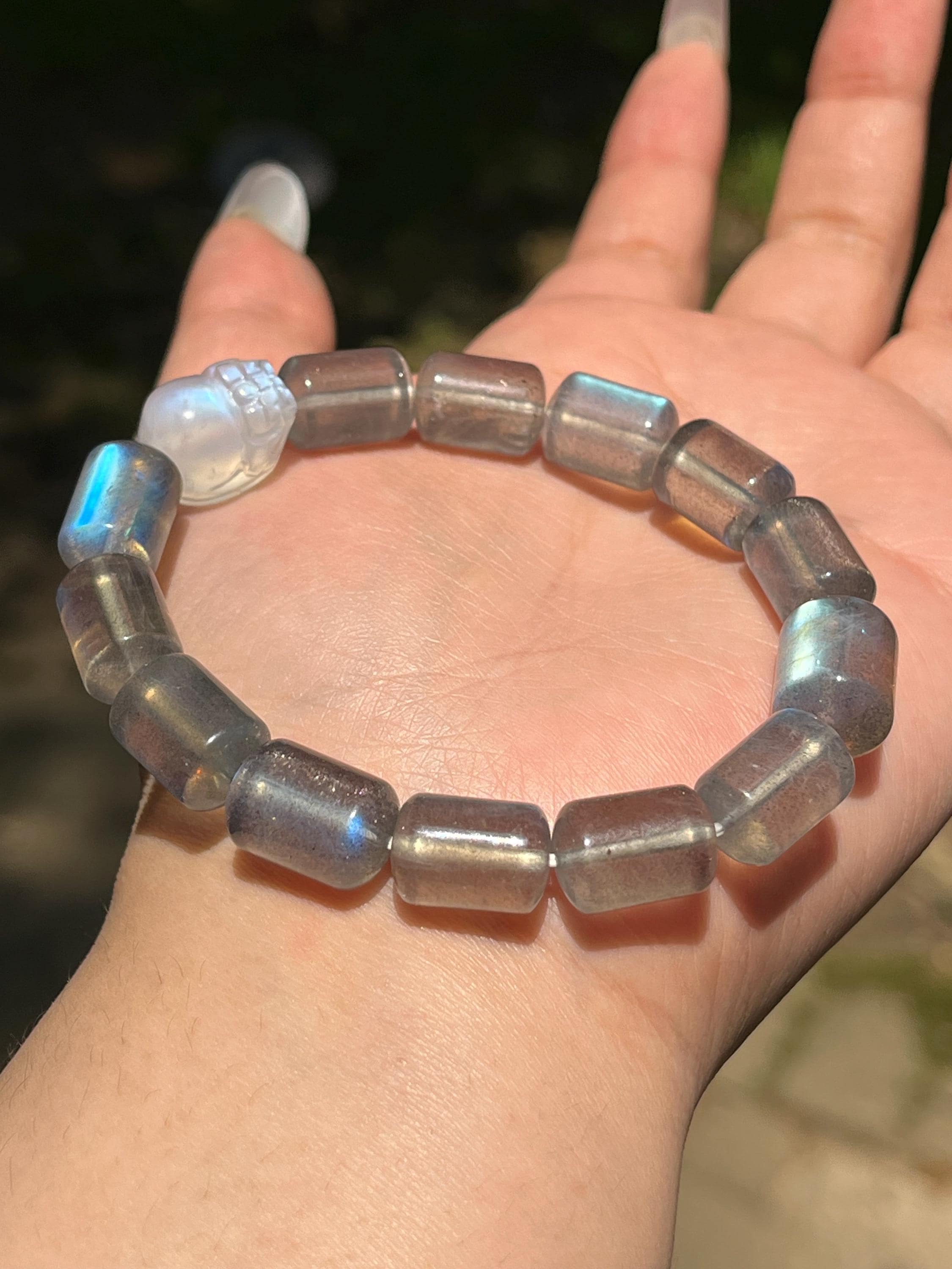 ラブラドライトブレスレット ホワイトムーンストーン 貔貅 N181 - Etsy
