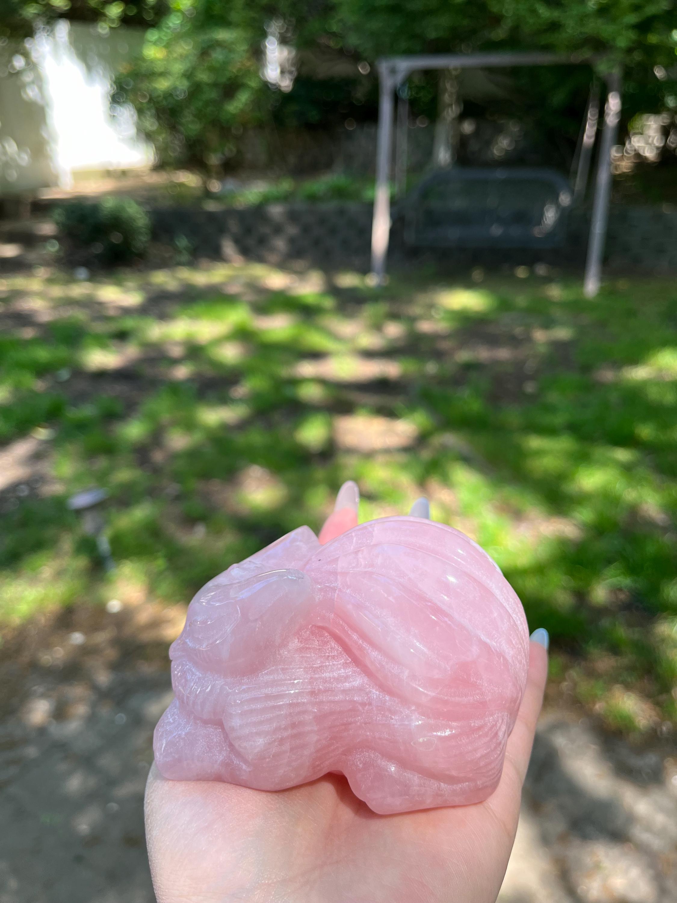 ローズクォーツ九尾の狐 - 手彫りクリスタル置物 N89 - Etsy 日本