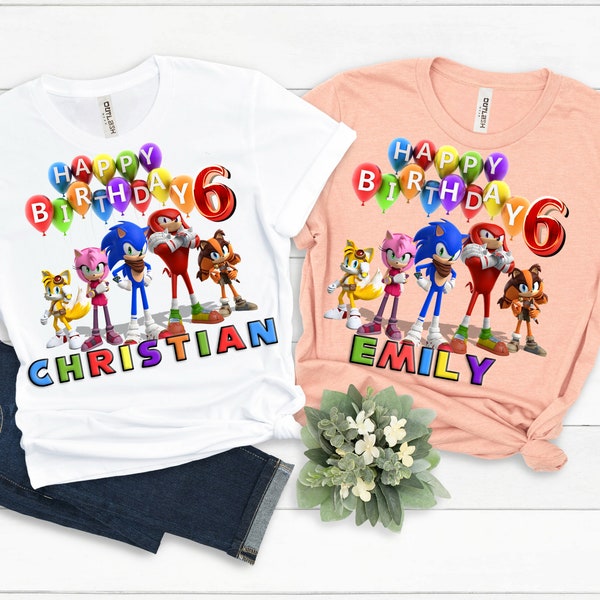 Custom Personalized Sonic Birthday Shirt, Sonic Birthday Kids Custom Shirt, Sonic Birthday Shirt, Sonic Girl Happy Birthday Shirt, Birthday