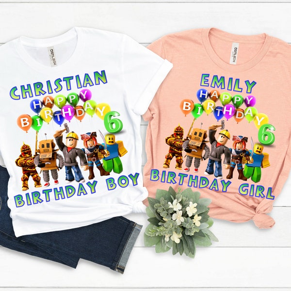 Custom Roblox Family Birthday Shirt, Gaming Enthusiasts Gift, Gamer Matching Family Shirts, Personalized Birthday Shirt, Game Shirt,Birthday