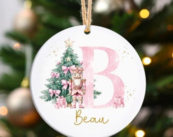 Children's Personalised Christmas decorations. Baubles. Ceramic.