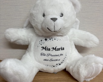 Angel Memory Bear, Personalised. Any design. Memory Teddy. Baby loss. Family Loss.