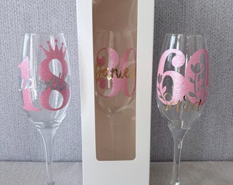 Jubelglas. Geburtstagsgeschenk. Besonderes Geschenk zum Geburtstag. Personalisiertes Glas.
