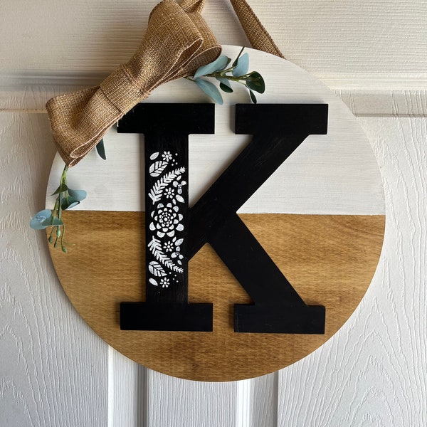 Initial Door Hanger Etsy