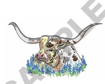 Large Longhorn - Machine Embroidery Design