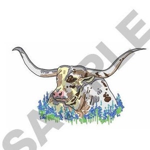 Large Longhorn - Machine Embroidery Design