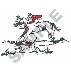 Fox Hunter And Dog - Machine Embroidery Design