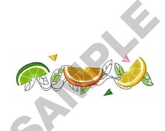 Borde de cítricos - Diseño de bordado a máquina