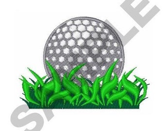 Pelota de golf en el césped - Diseño de bordado a máquina