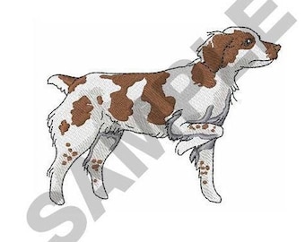 Brittany Spaniel On Point - Machine Embroidery Design
