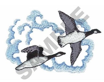 Pájaros en las nubes - Diseño de bordado a máquina