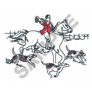 English Fox Hunter And Dog - Machine Embroidery Design