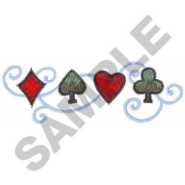 Playing Card Suits Machine Embroidery Design Etsy