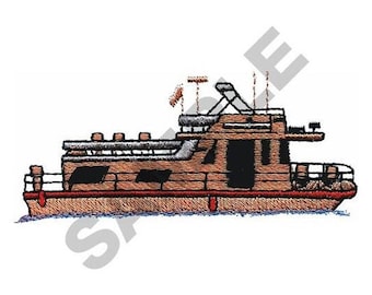Casa flotante - Diseño de bordado a máquina