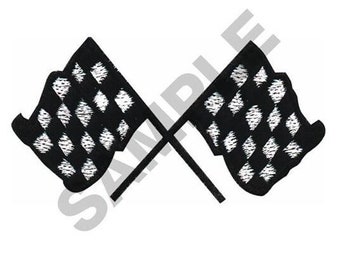 Flaming Racing Flags Machine Embroidery Design - Etsy