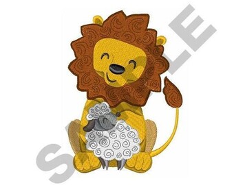 Lion And Lamb - Machine Embroidery Design