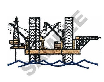 Plataforma petrolífera marina - Diseño de bordado a máquina