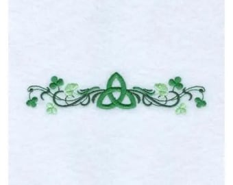 Irish Knot Line - Machine Embroidery Design, Irish Shamrock Border Decoration Embroidery Pattern, St. Patrick's Day Embroidery, Celtic Knot