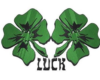 Four Leaf Clover Luck Machine Embroidery Design, Irish Luck Shamrock Embroidery Pattern, Digital Download
