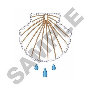 Baptism Shell Applique - Machine Embroidery Design