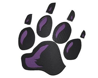 Paw Print Machine Embroidery Design - Wildcat Pawprint Embroidery Pattern, Digital Download