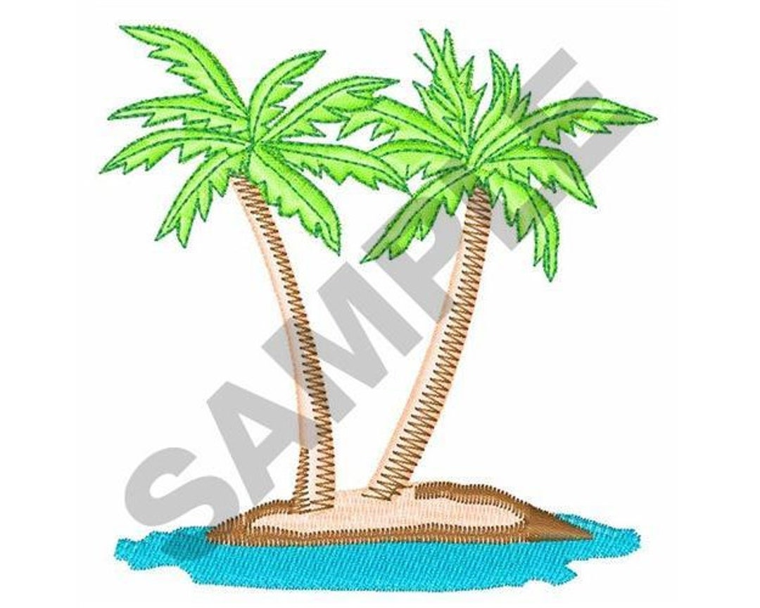 Palm Trees Machine Embroidery Design Etsy