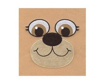 Bear Robe Face - Machine Embroidery Design, Bear Eyes & Face Embroidery Pattern, Cute Bear Face Embroidery Design