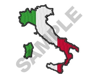 Bandera del mapa de Italia - Diseño de bordado a máquina