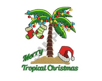 Merry Tropical Christmas - Machine Embroidery Design