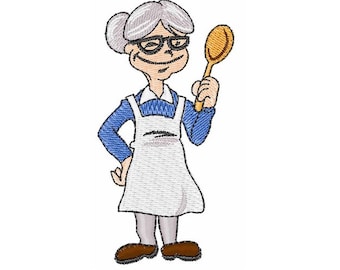 Woman Cook - Machine Embroidery Design