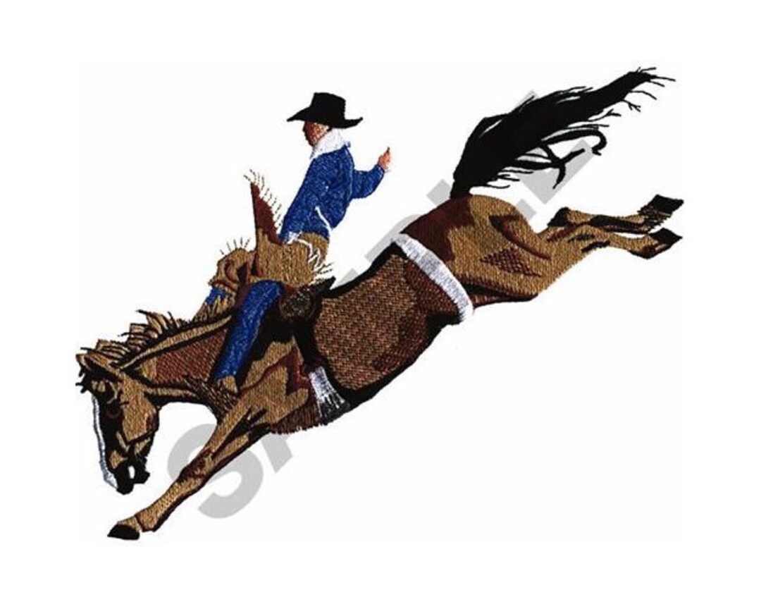 Bareback Bronc Rider - Machine Embroidery Design - Etsy