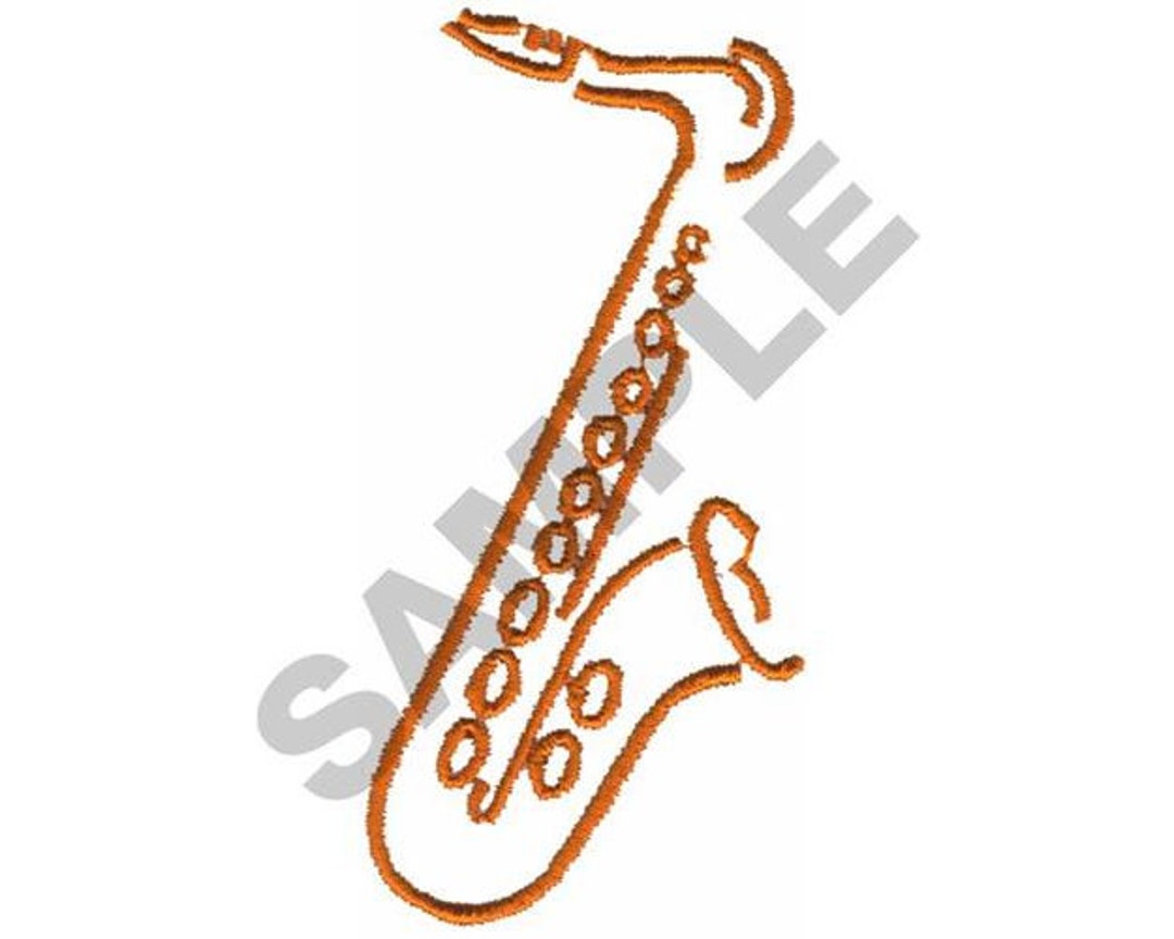 Saxophone Outline Machine Embroidery Design Etsy