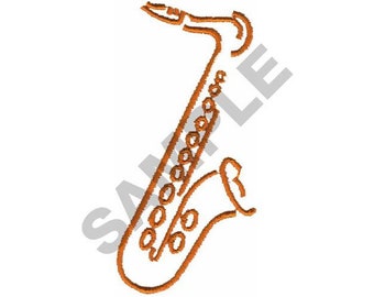Diseño de bordado a máquina: contorno de saxofón